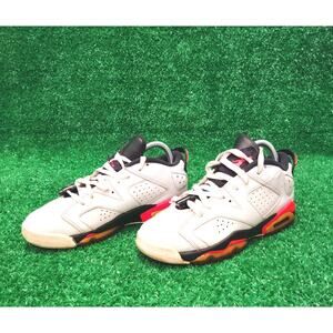 Nike Air Jordan 6 Retro Low Athletic Sneakers Kids 7Y White Black 768881-123